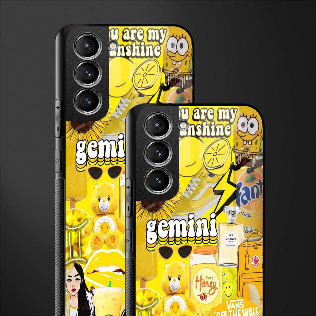 gemini aesthetic collage glass case for samsung galaxy s21 fe 5g image-2