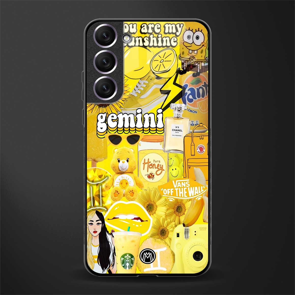 gemini aesthetic collage glass case for samsung galaxy s21 plus image
