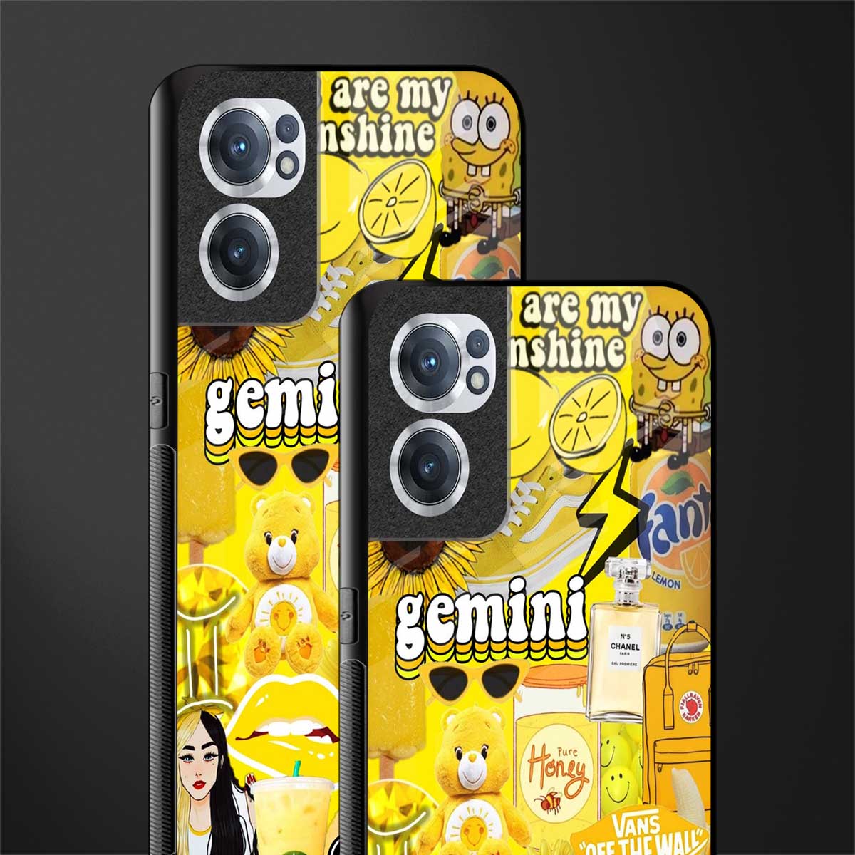 gemini aesthetic collage glass case for oneplus nord ce 2 5g image-2