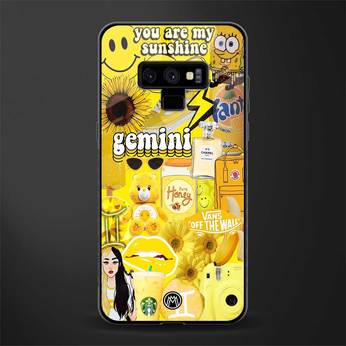 gemini aesthetic collage glass case for samsung galaxy note 9 image