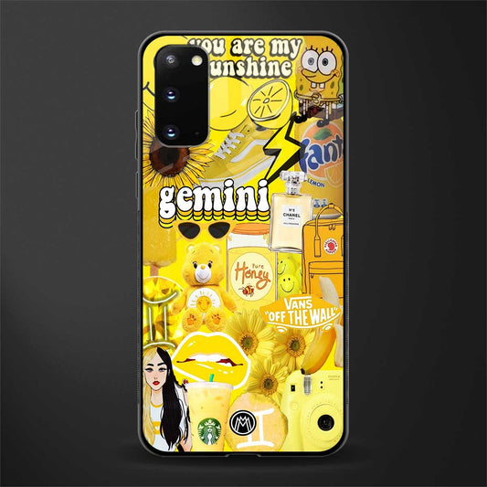 gemini aesthetic collage glass case for samsung galaxy s20 image