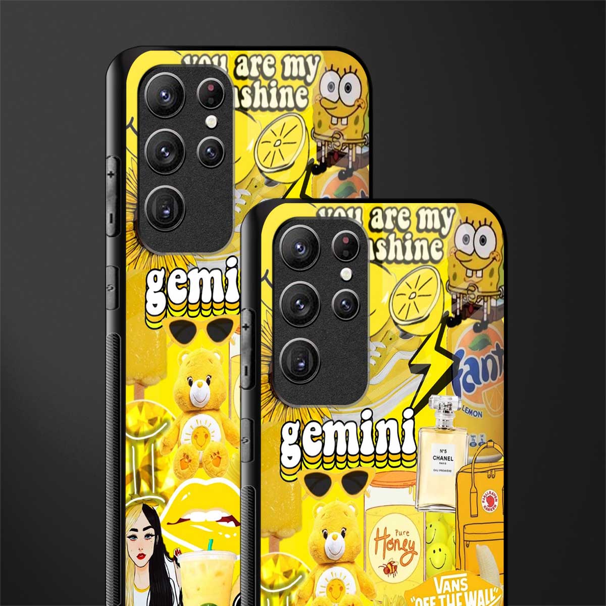 gemini aesthetic collage glass case for samsung galaxy s22 ultra 5g image-2