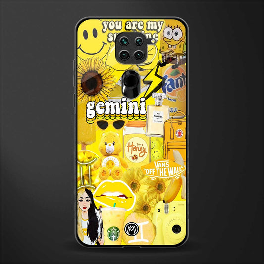 gemini aesthetic collage glass case for redmi note 9 image