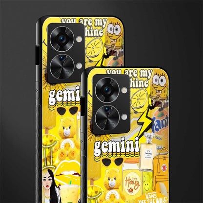gemini aesthetic collage glass case for phone case | glass case for oneplus nord 2t 5g