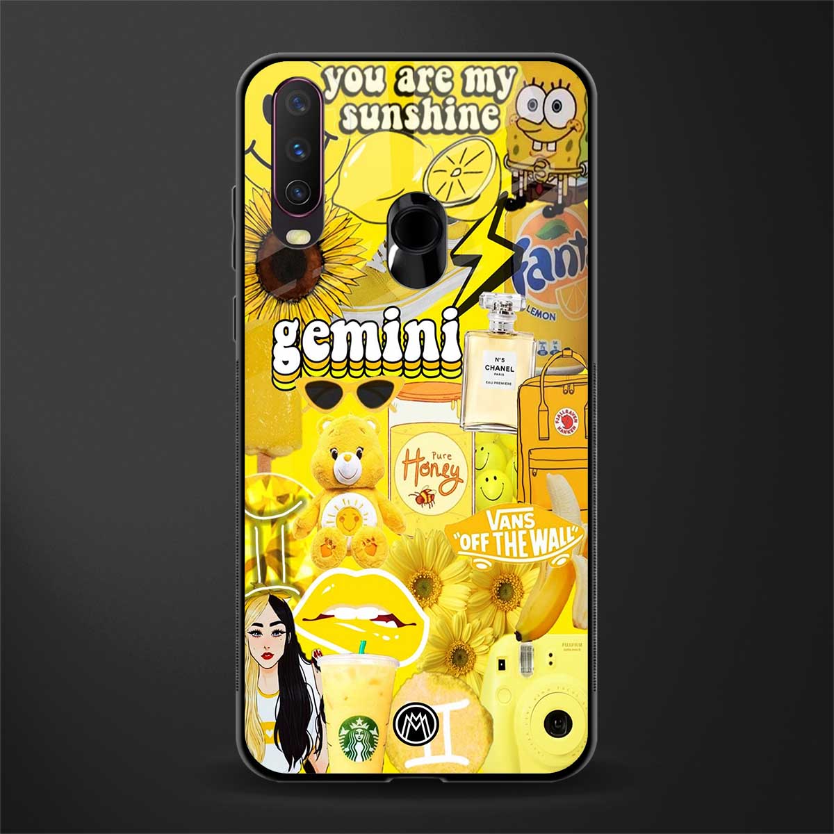 gemini aesthetic collage glass case for vivo y17 image