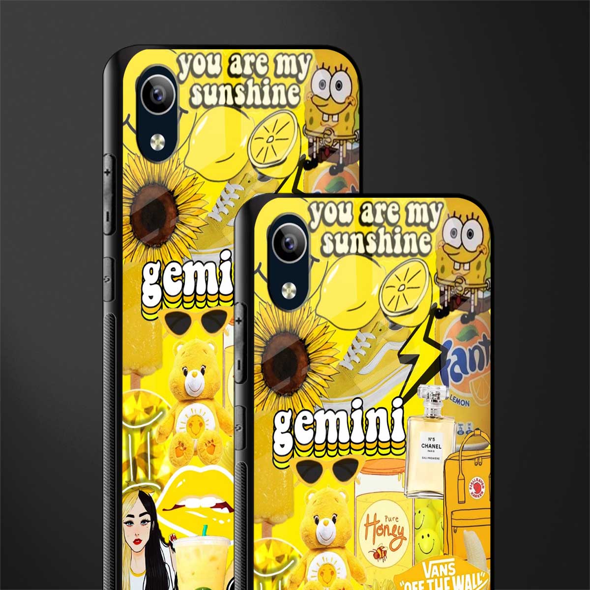 gemini aesthetic collage glass case for vivo y1s without fingerprint image-2