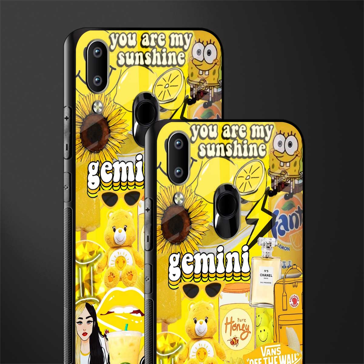 gemini aesthetic collage glass case for vivo y91 image-2