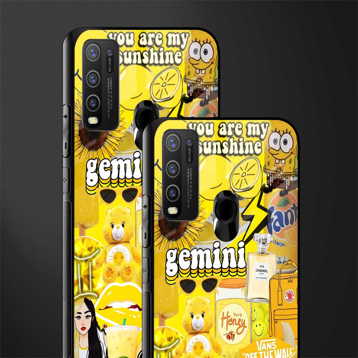 gemini aesthetic collage glass case for vivo y30 image-2