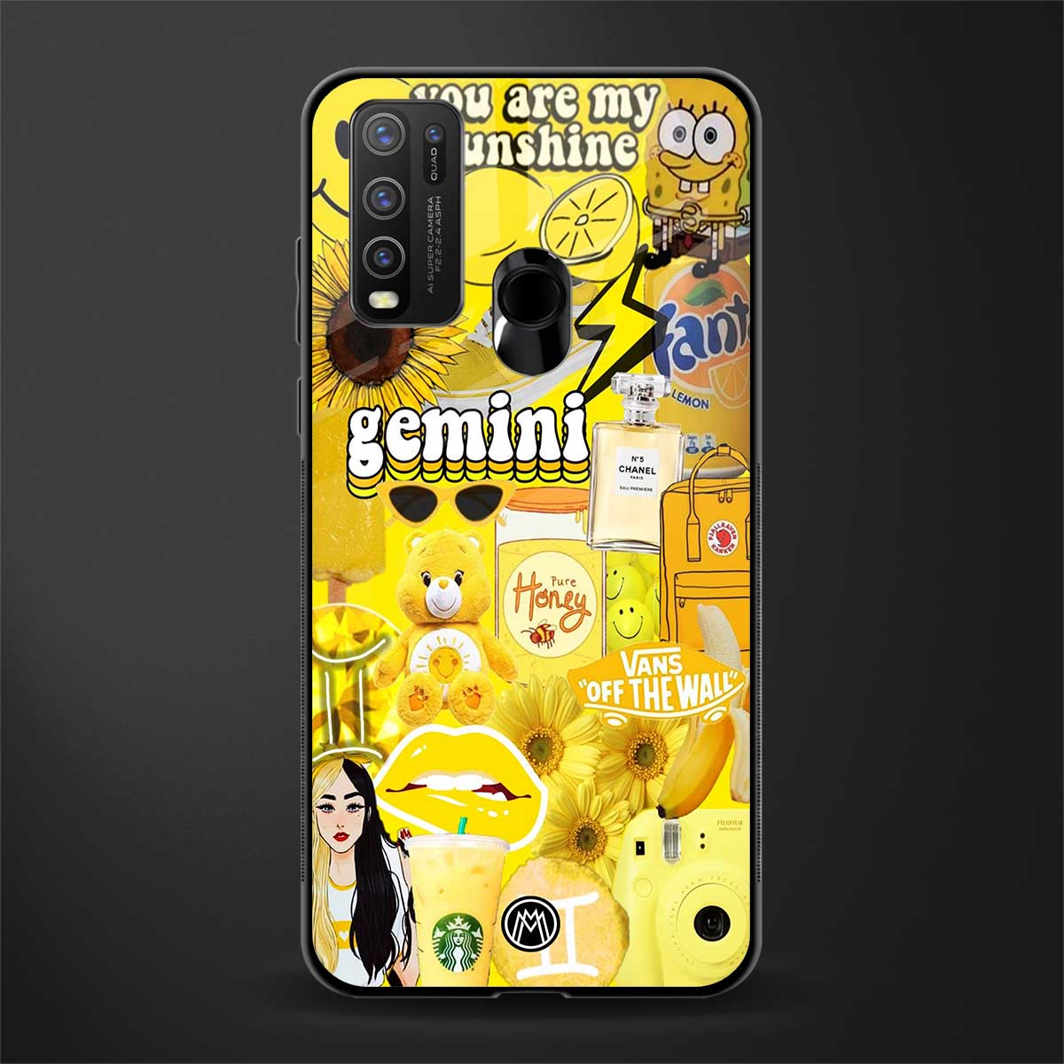 gemini aesthetic collage glass case for vivo y30 image