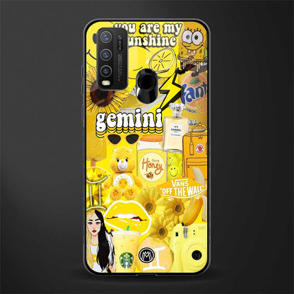 gemini aesthetic collage glass case for vivo y50 image