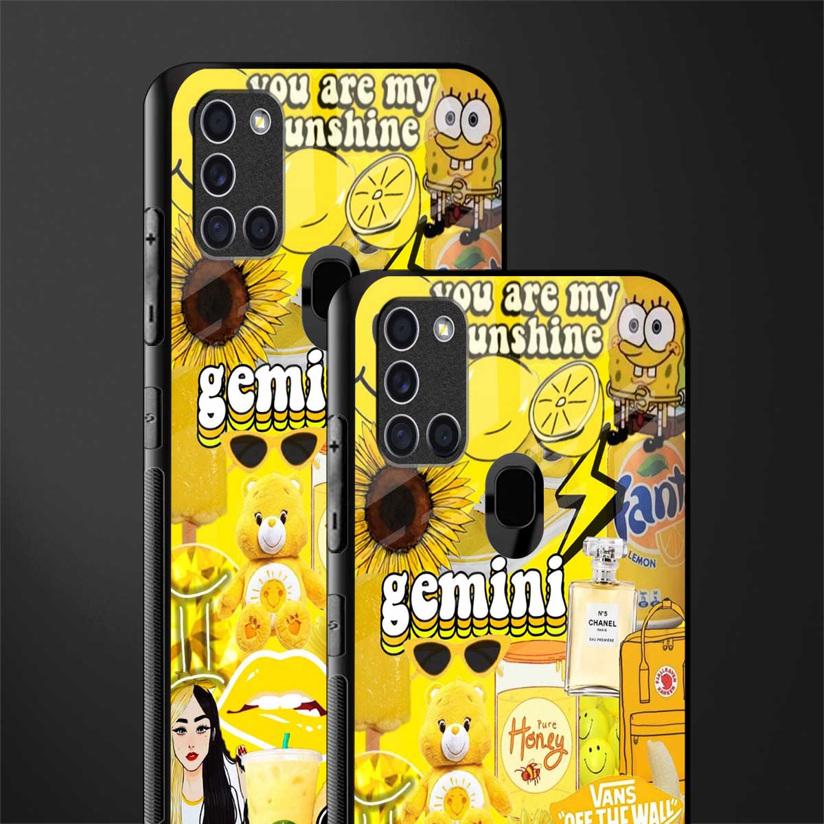 gemini aesthetic collage glass case for samsung galaxy a21s image-2