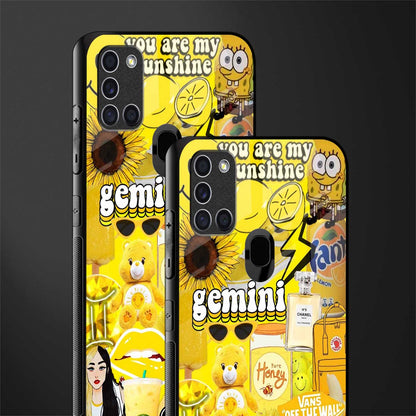 gemini aesthetic collage glass case for samsung galaxy a21s image-2