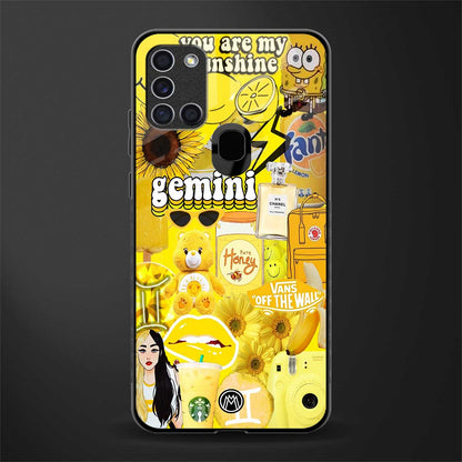 gemini aesthetic collage glass case for samsung galaxy a21s image