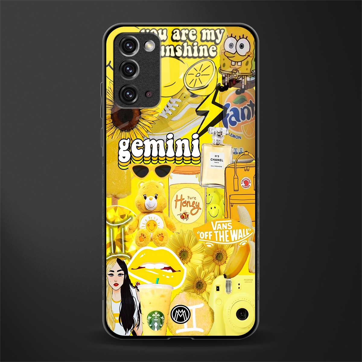 gemini aesthetic collage glass case for samsung galaxy note 20 image