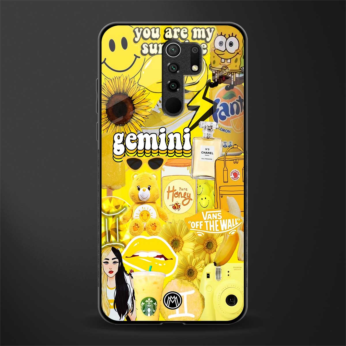 gemini aesthetic collage glass case for redmi 9 prime image
