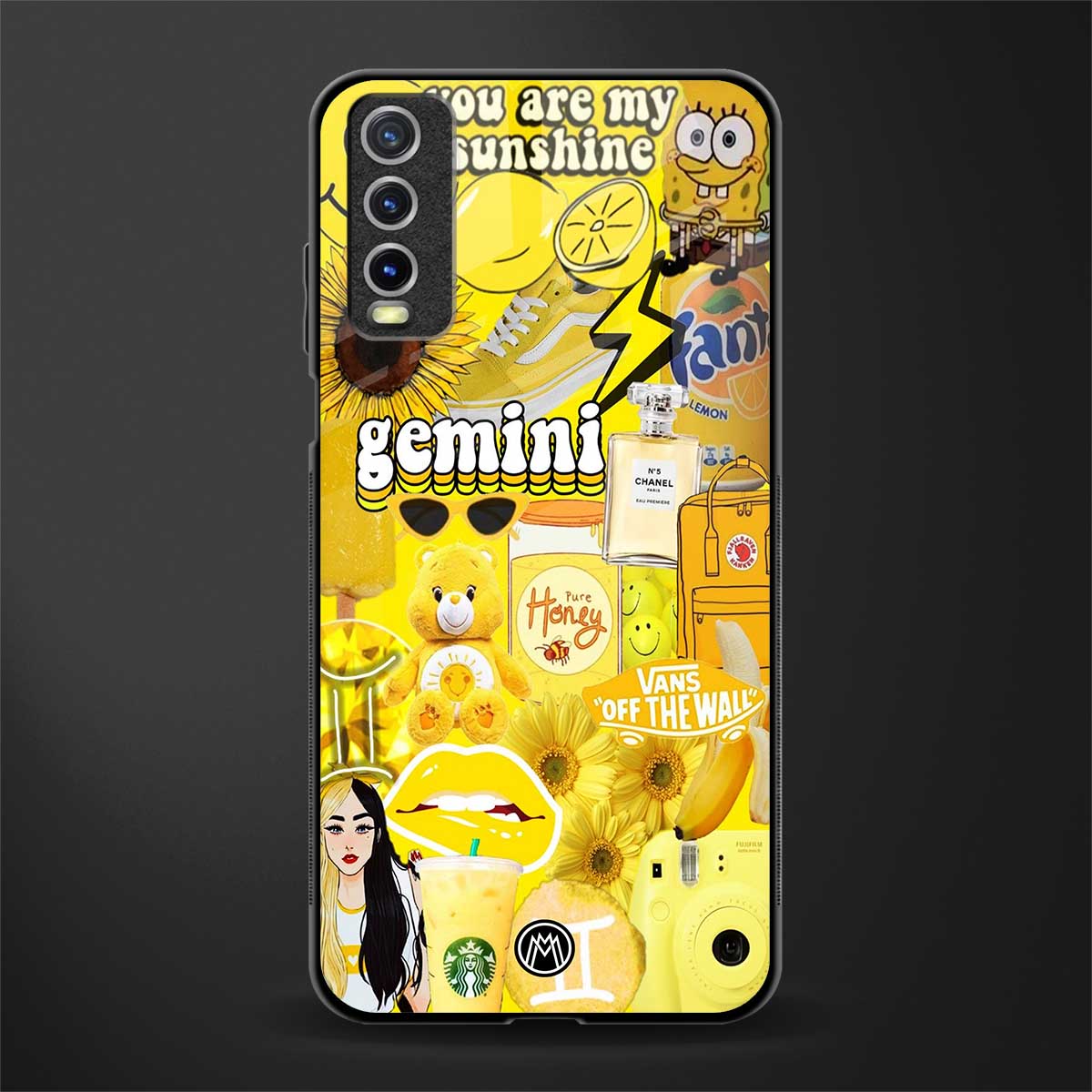 gemini aesthetic collage glass case for vivo y20i vivo y20t image