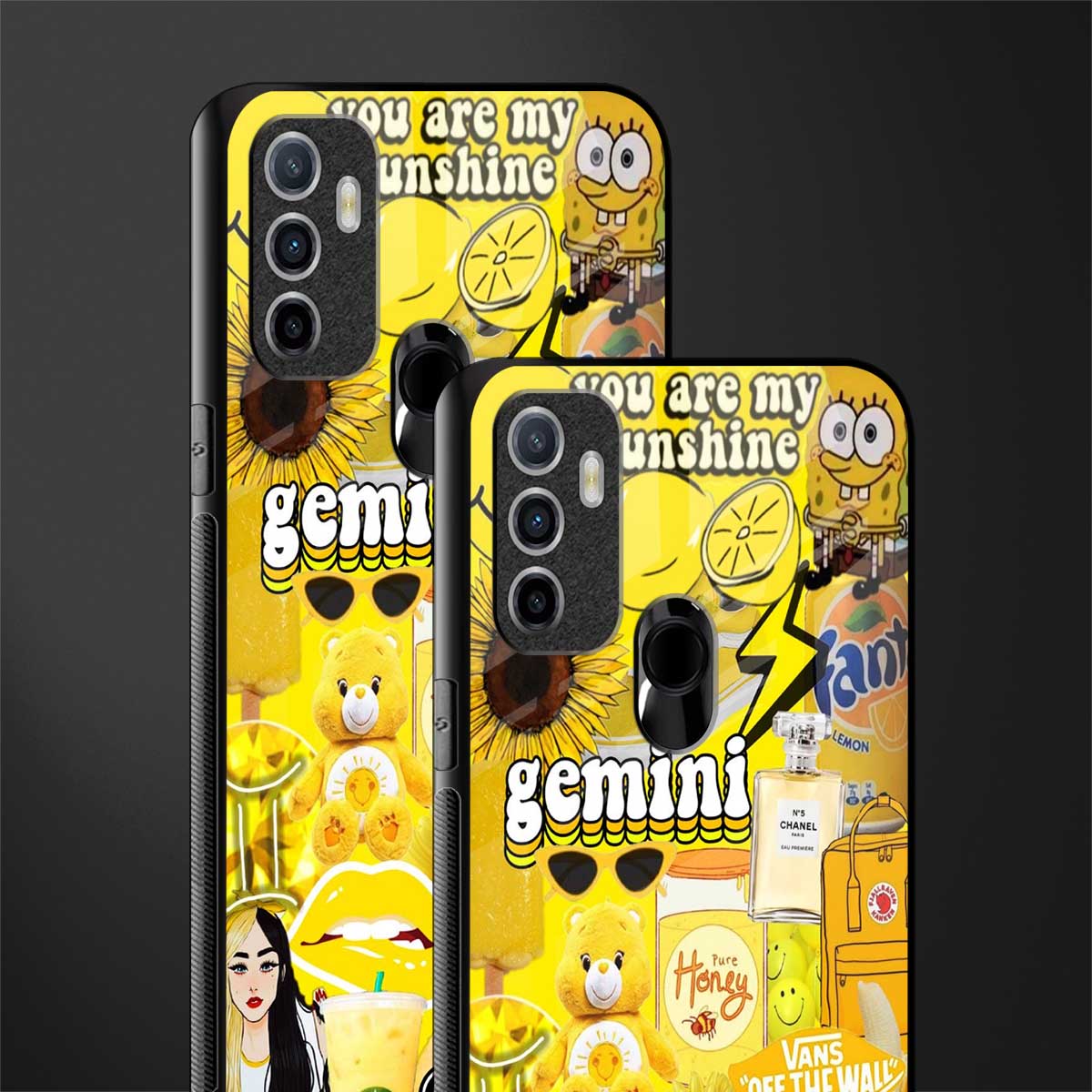 gemini aesthetic collage glass case for oppo a53 image-2