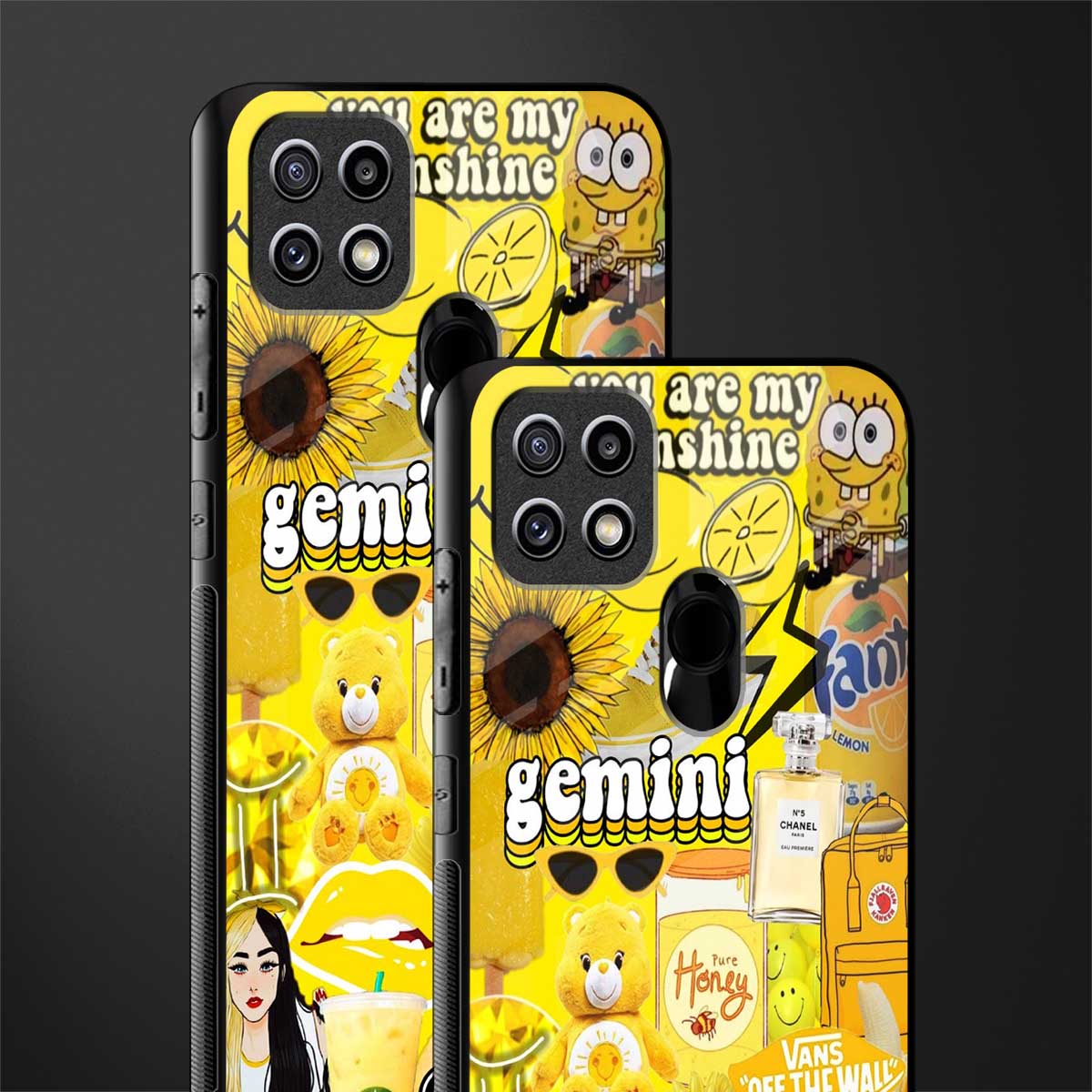gemini aesthetic collage glass case for oppo a15 image-2