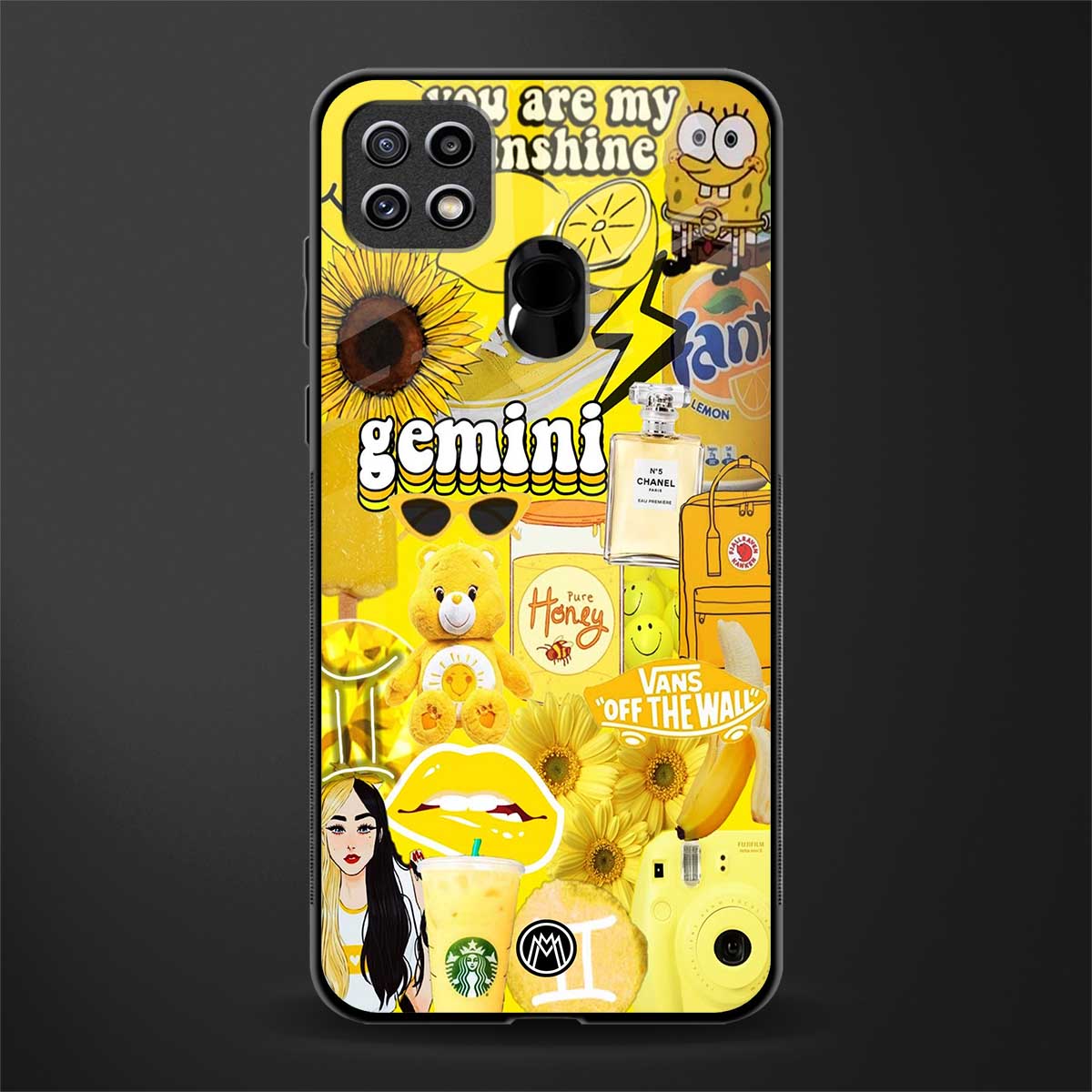 gemini aesthetic collage glass case for oppo a15s image