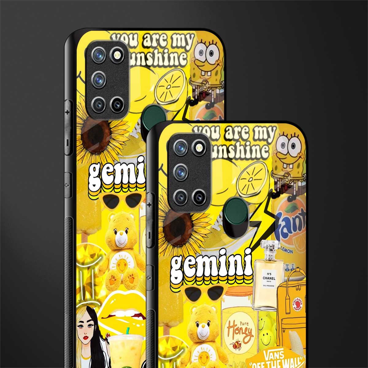 gemini aesthetic collage glass case for realme 7i image-2