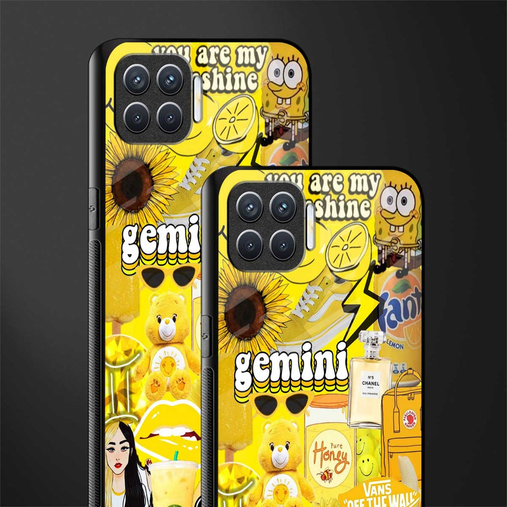 gemini aesthetic collage glass case for oppo f17 image-2