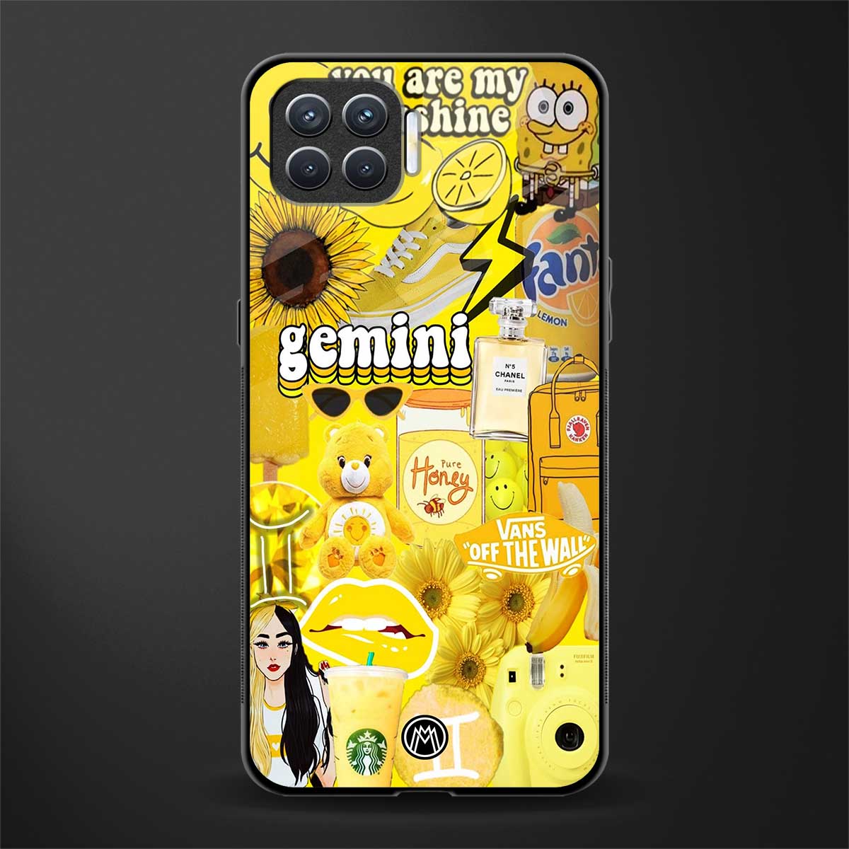gemini aesthetic collage glass case for oppo f17 image