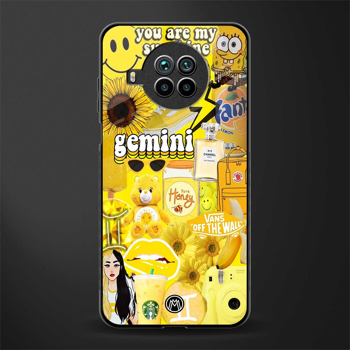 gemini aesthetic collage glass case for mi 10i image