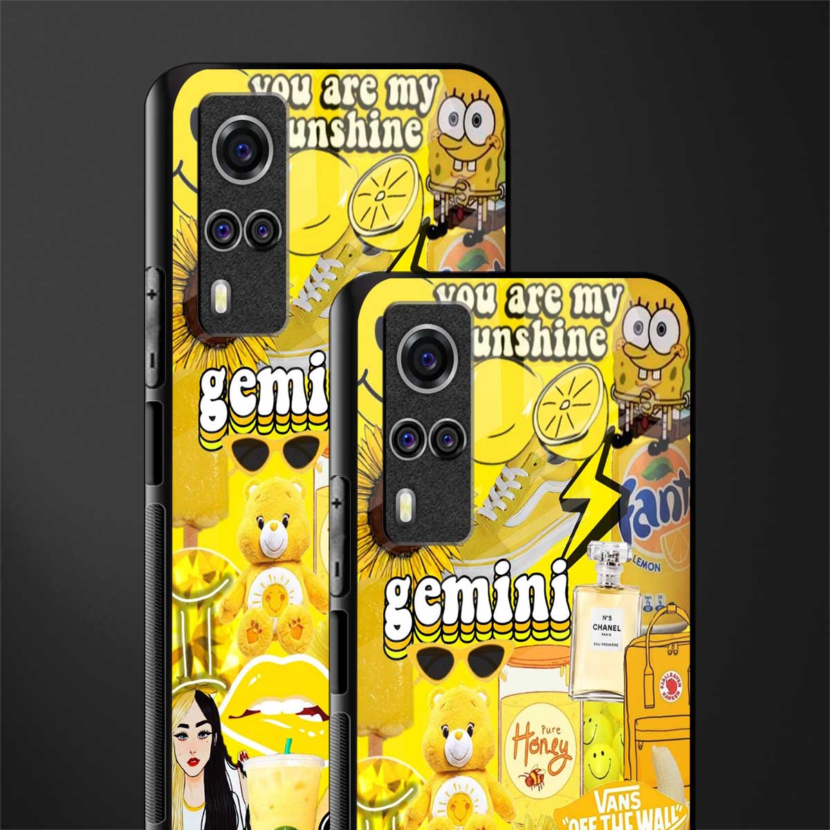 gemini aesthetic collage glass case for vivo y51a image-2