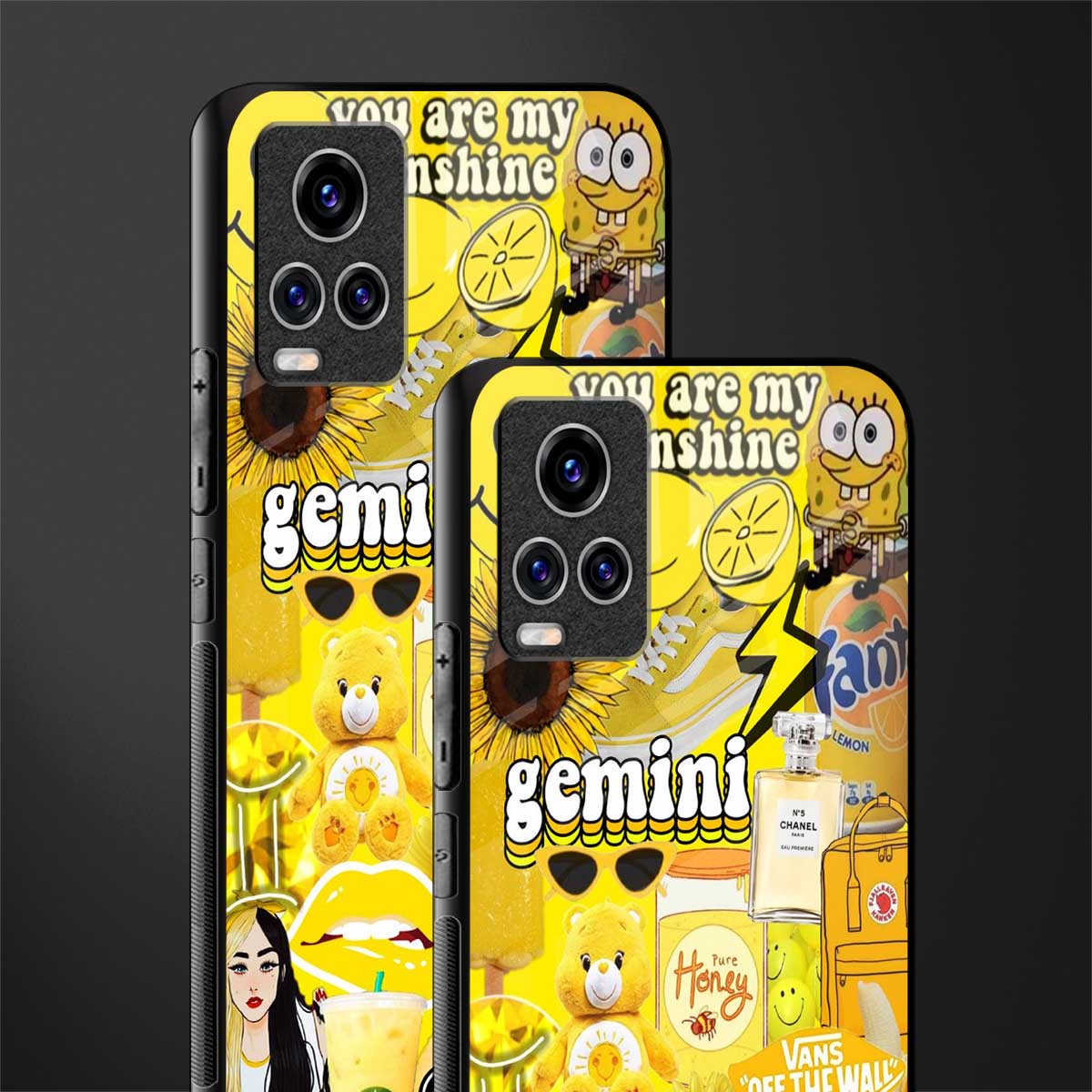 gemini aesthetic collage glass case for vivo v20 pro image-2