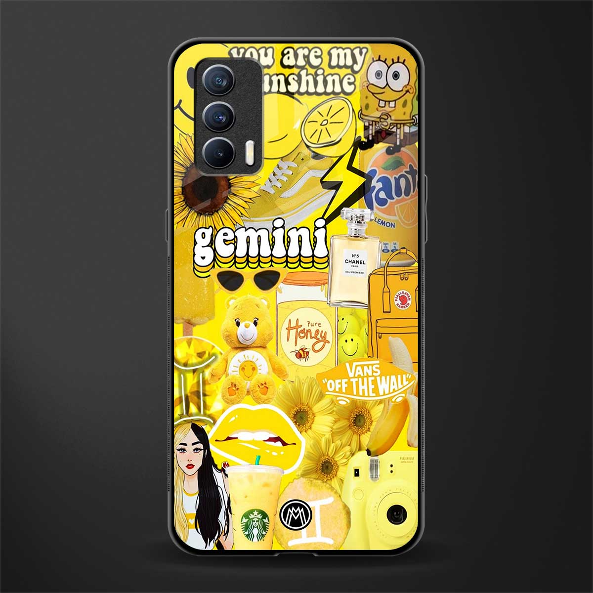 gemini aesthetic collage glass case for realme x7 image