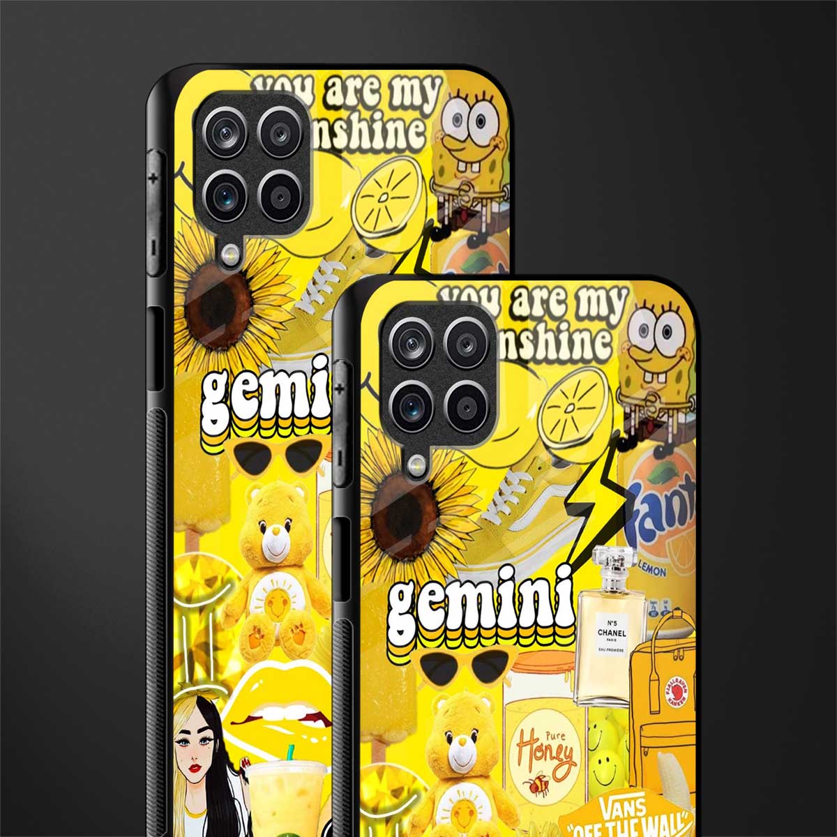 gemini aesthetic collage glass case for samsung galaxy a12 image-2