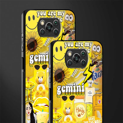 gemini aesthetic collage glass case for poco x3 image-2