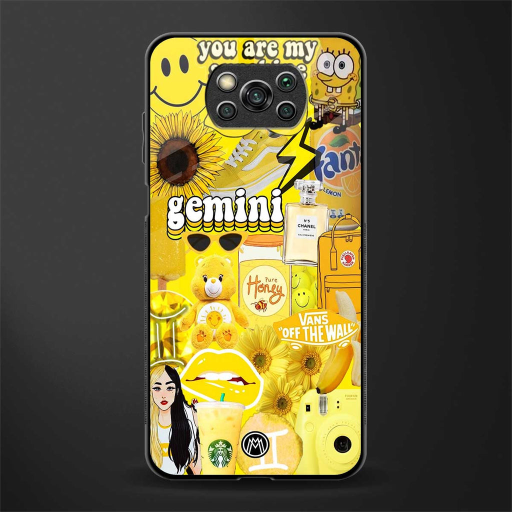 gemini aesthetic collage glass case for poco x3 image