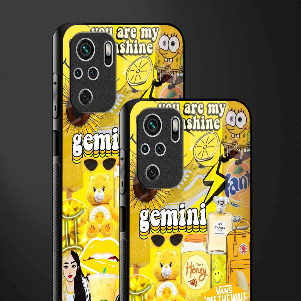 gemini aesthetic collage glass case for redmi note 10 image-2
