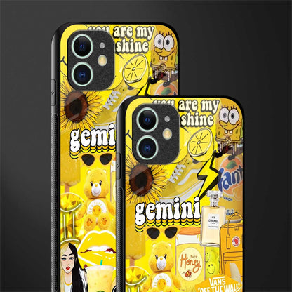 gemini aesthetic collage glass case for iphone 12 mini image-2