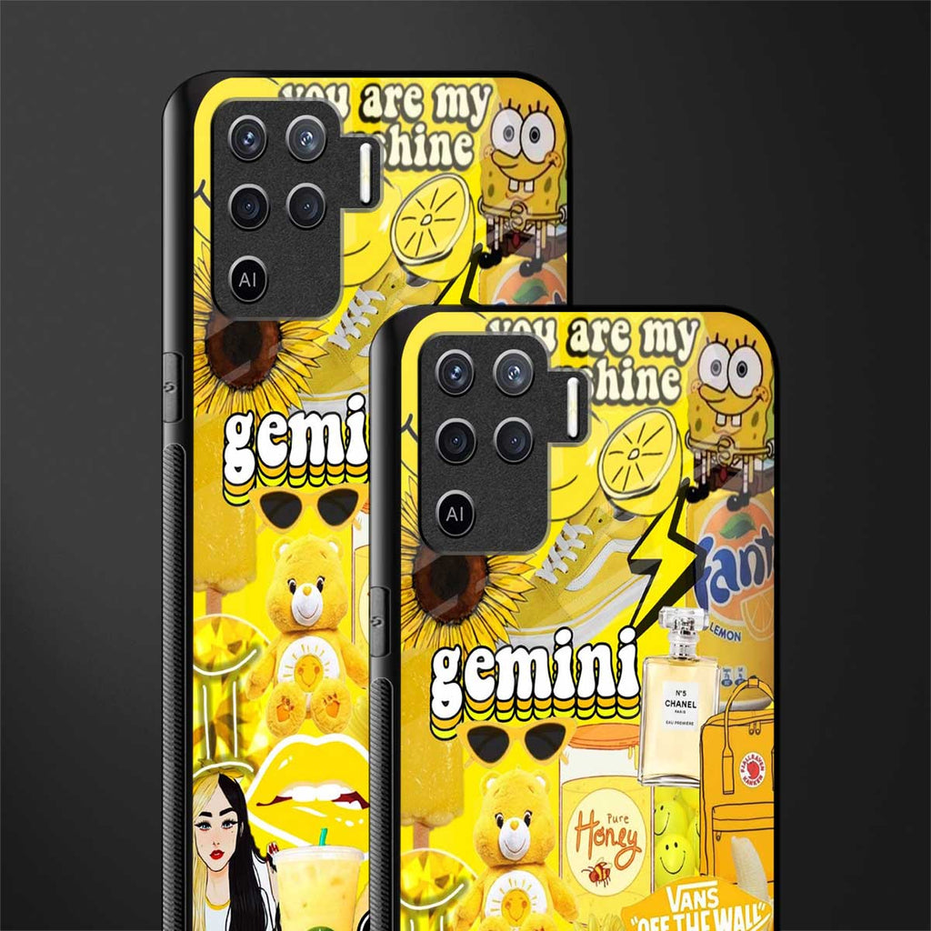 gemini aesthetic collage glass case for oppo f19 pro image-2