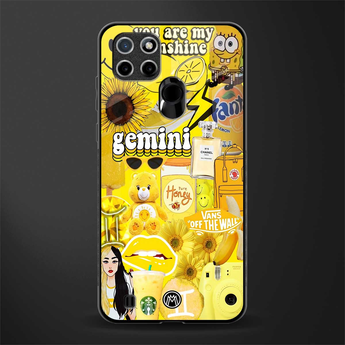 gemini aesthetic collage glass case for realme c21 image