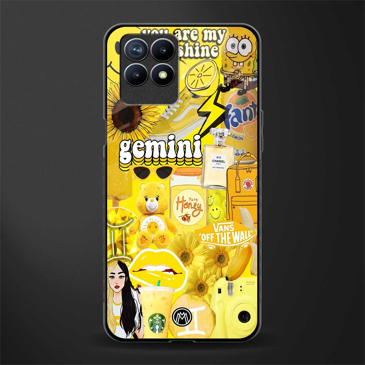gemini aesthetic collage glass case for realme 8i image