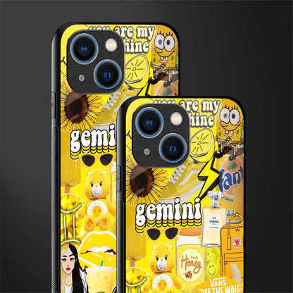 gemini aesthetic collage glass case for iphone 13 mini image-2