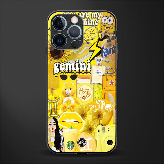gemini aesthetic collage glass case for iphone 12 pro image