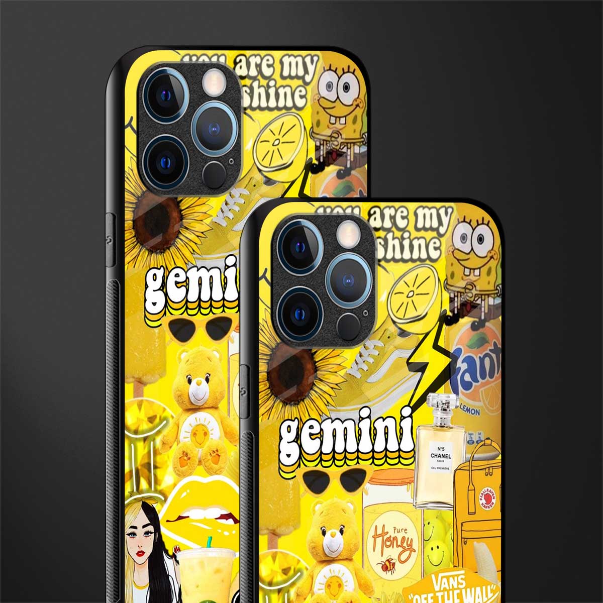 gemini aesthetic collage glass case for iphone 12 pro max image-2