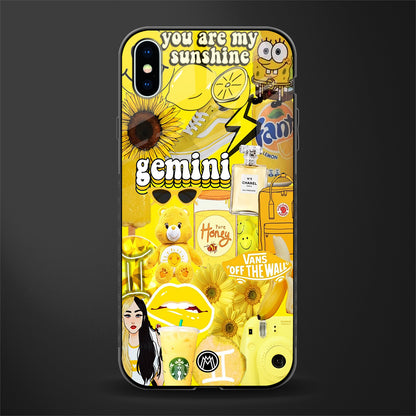 gemini aesthetic collage glass case for iphone xs max image