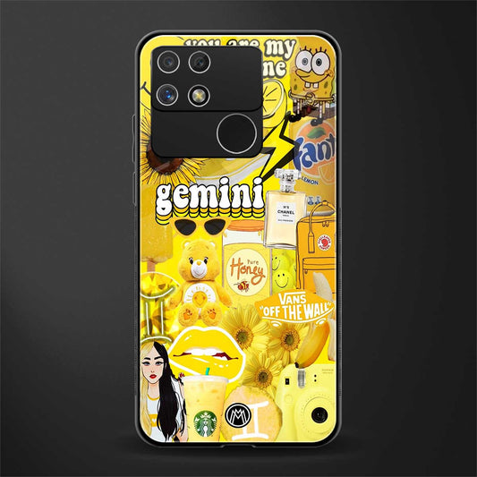 gemini aesthetic collage back phone cover | glass case for realme narzo 50a