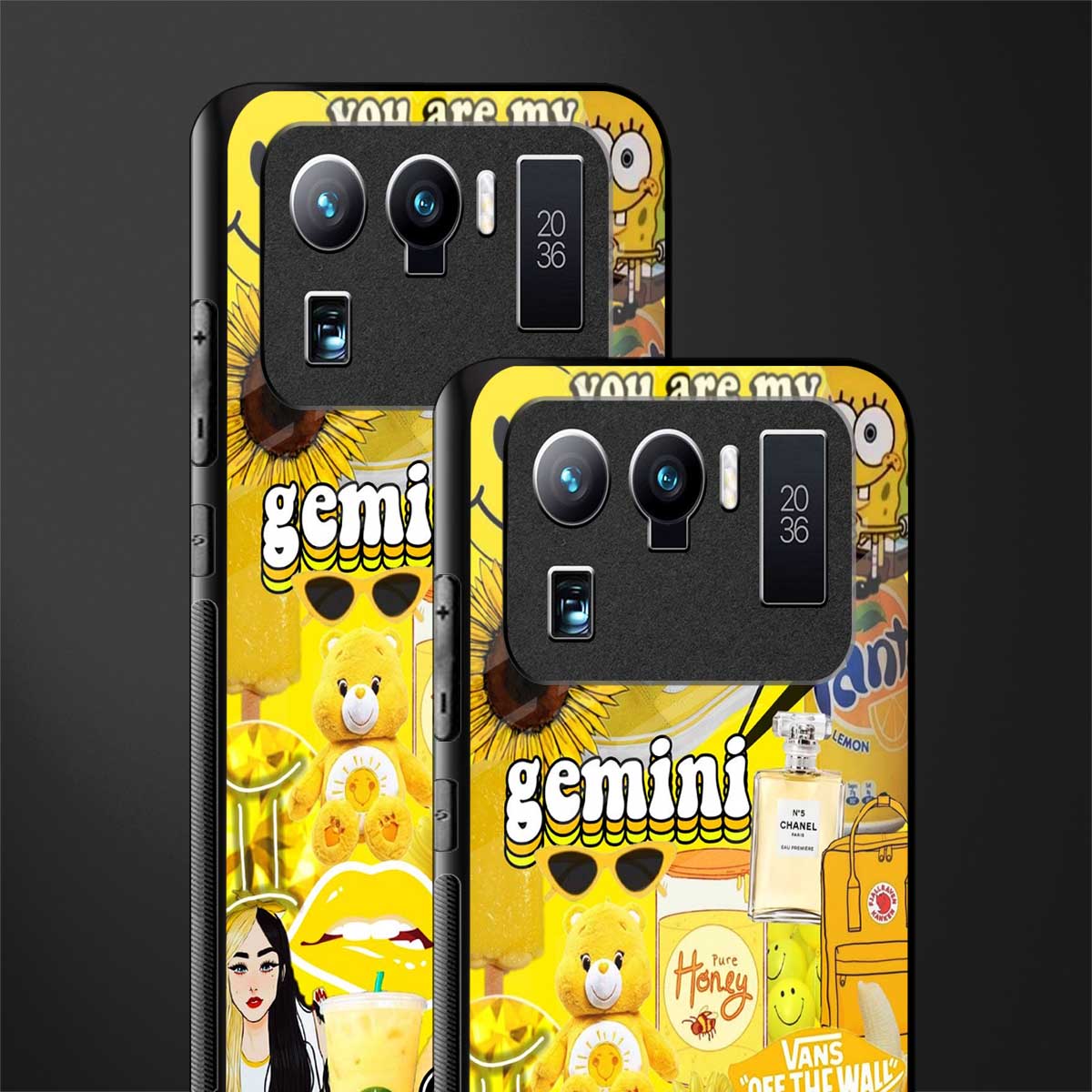 gemini aesthetic collage glass case for mi 11 ultra 5g image-2