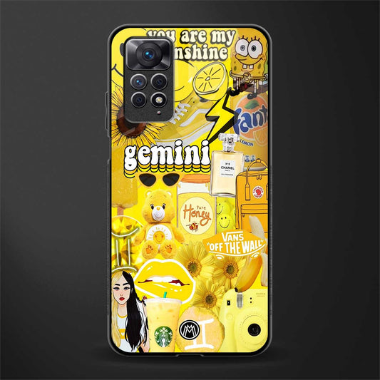 gemini aesthetic collage back phone cover | glass case for redmi note 11 pro plus 4g/5g