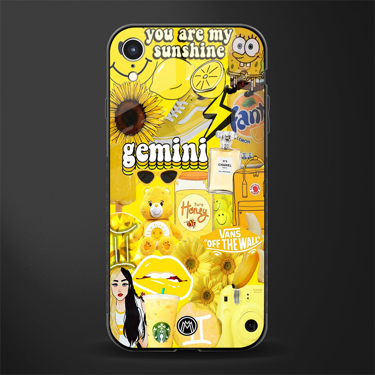 gemini aesthetic collage glass case for iphone xr image