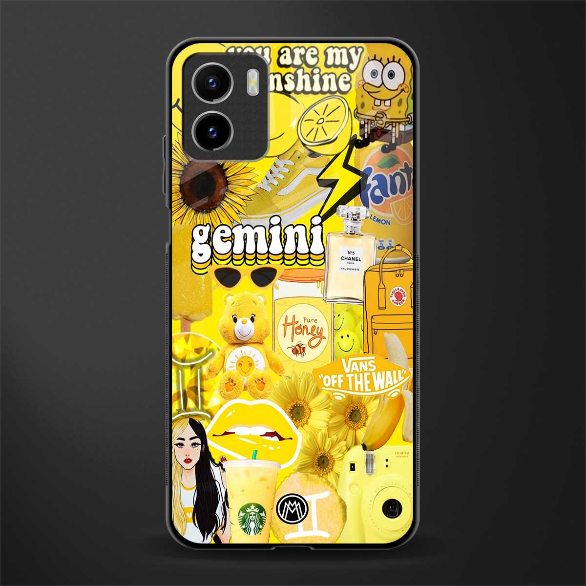 gemini aesthetic collage glass case for vivo y15s image