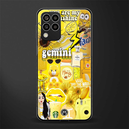 gemini aesthetic collage back phone cover | glass case for samsung galaxy m33 5g