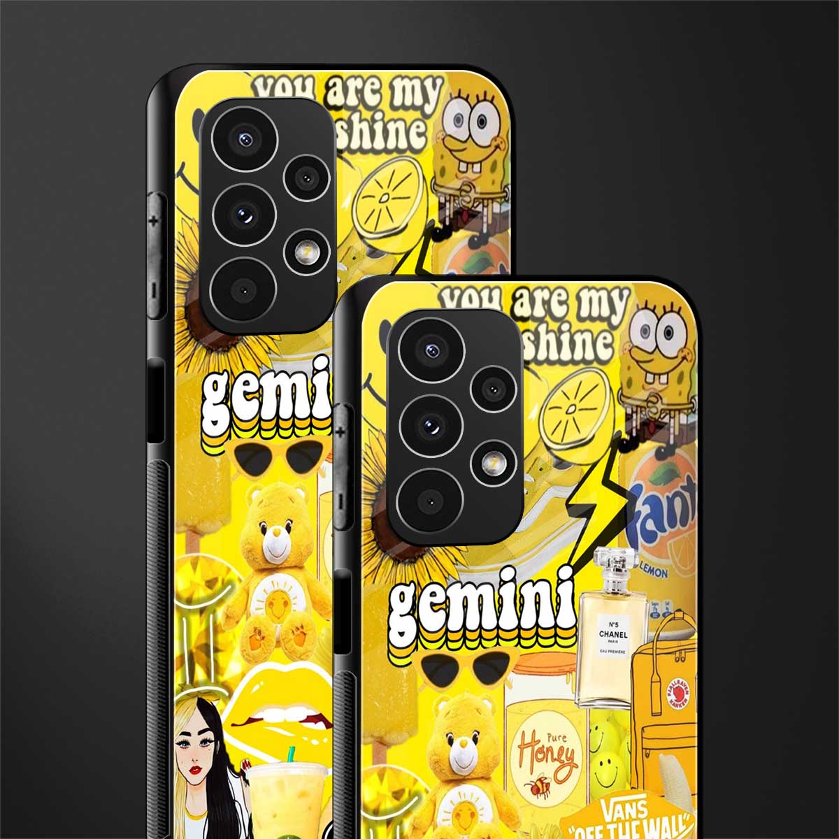 gemini aesthetic collage back phone cover | glass case for samsung galaxy a13 4g