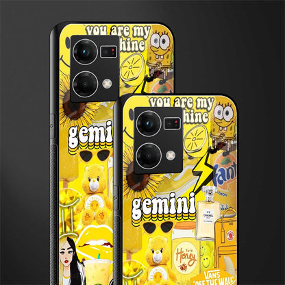 gemini aesthetic collage back phone cover | glass case for oppo f21 pro 4g